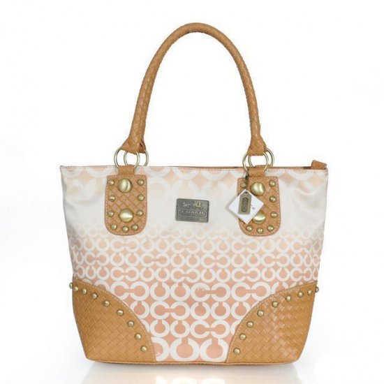 Coach Knitted Stud Medium Apricot Satchels ERR | Women